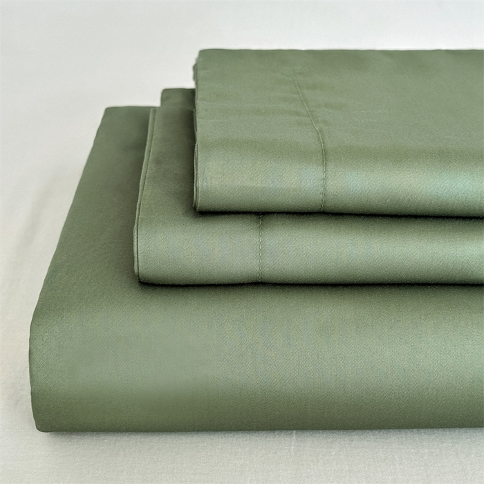 91家纺网 家纺一手货源 找家纺 宝时兰 2025新款100支新疆长绒棉单品床单全棉枕套纯棉三件套 松石绿