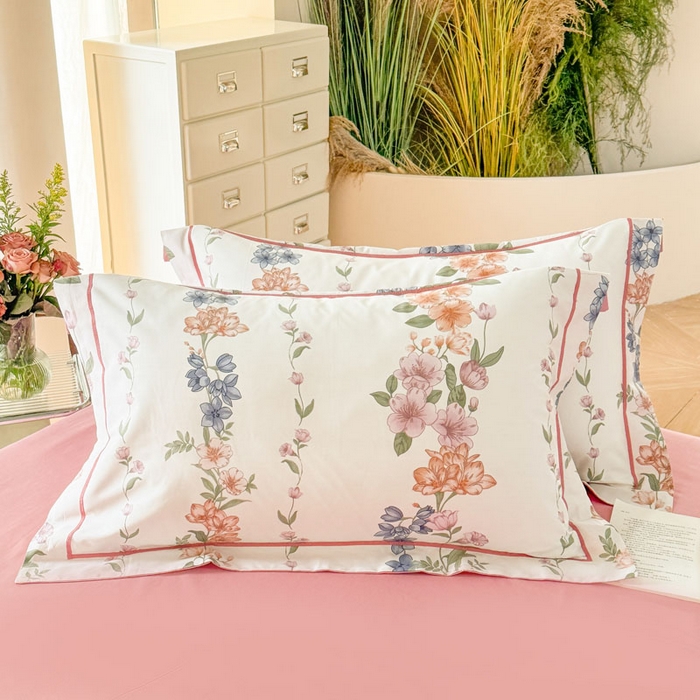 91家纺网 家纺一手货源 找家纺 7V 2025全棉被套133*76纯棉轻奢宽边单被套喷气长绒棉面料 沐遇玫瑰