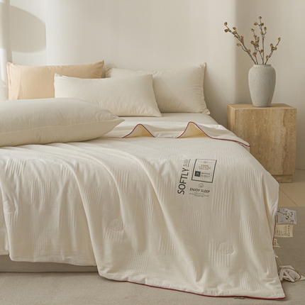 91家纺网 家纺一手货源 找家纺 莱登卡奴 25新款全棉A类水洗棉提花100%棉花被夏被 棉花被-华尚白