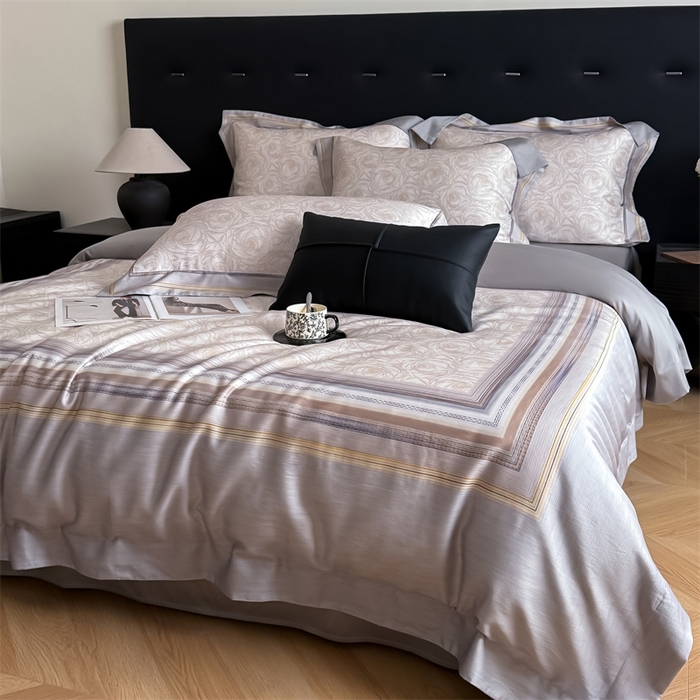 91家纺网 家纺一手货源 找家纺 朵希曼 2026年新款60s天丝棉数码印花四件套 云影