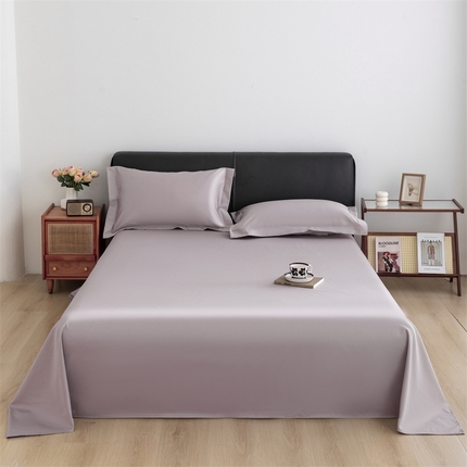 91家纺网 家纺一手货源 找家纺 宝时兰 2025新款100支新疆长绒棉单品床单全棉枕套纯棉三件套 星黛紫