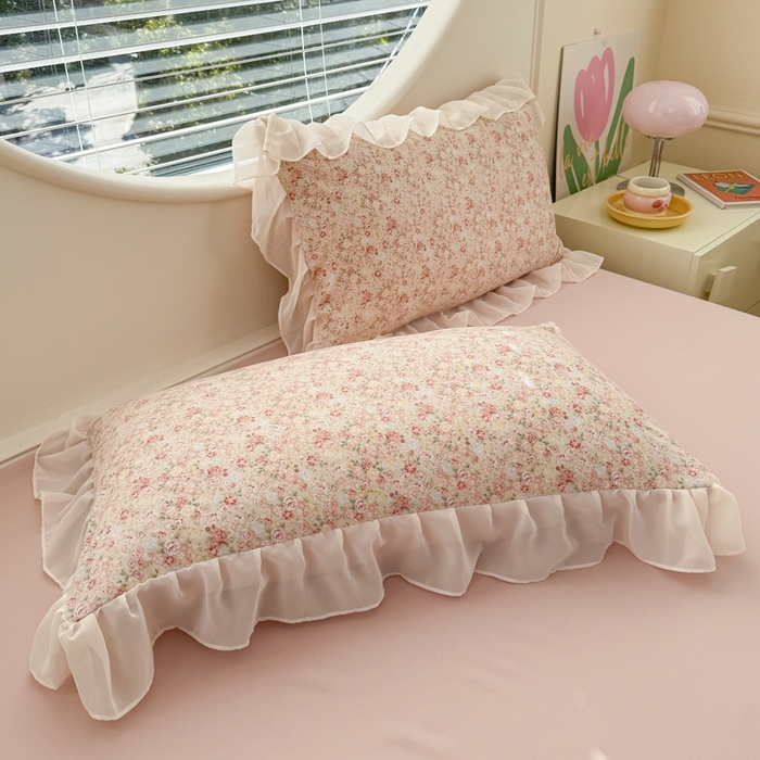 91家纺网 家纺一手货源 找家纺 橘子家 2025新款云纱四件套 雾都玫瑰