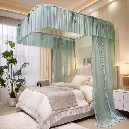 91家纺网 家纺一手货源 找家纺 （总）夏彩 2025新款加柔加密铝合金接口高度可调节导轨蚊帐88615