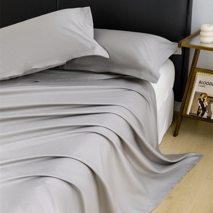 91家纺网 家纺一手货源 找家纺 宝时兰 2025新款100支新疆长绒棉单品床单全棉枕套纯棉三件套 牧云灰