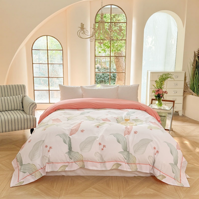 91家纺网 家纺一手货源 找家纺 7V 2025全棉被套133*76纯棉轻奢宽边单被套喷气长绒棉面料 雅绘