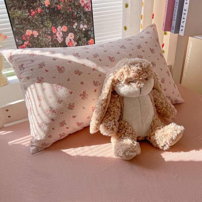 91家纺网 家纺一手货源 找家纺 韩巢家纺 2025新款云感双层纱超柔裸睡级学生宿舍上下铺床单被套三件套-（提供卖家秀） 落日暮年