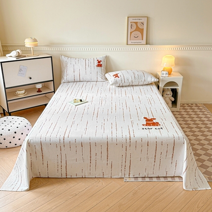 91家纺网 家纺一手货源 找家纺 （总）格里芬家纺 2025新款全棉烫画老粗布印花床单