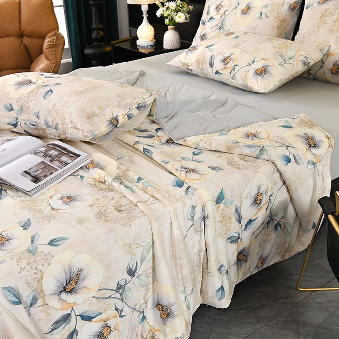 91家纺网 家纺一手货源 找家纺 欧夏家纺 2025新款凉感玻尿酸焕颜被夏被 一枝独秀