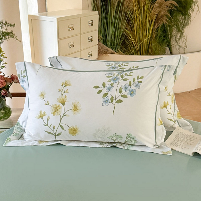 91家纺网 家纺一手货源 找家纺 7V 2025全棉被套133*76纯棉轻奢宽边单被套喷气长绒棉面料 浣溪花-米