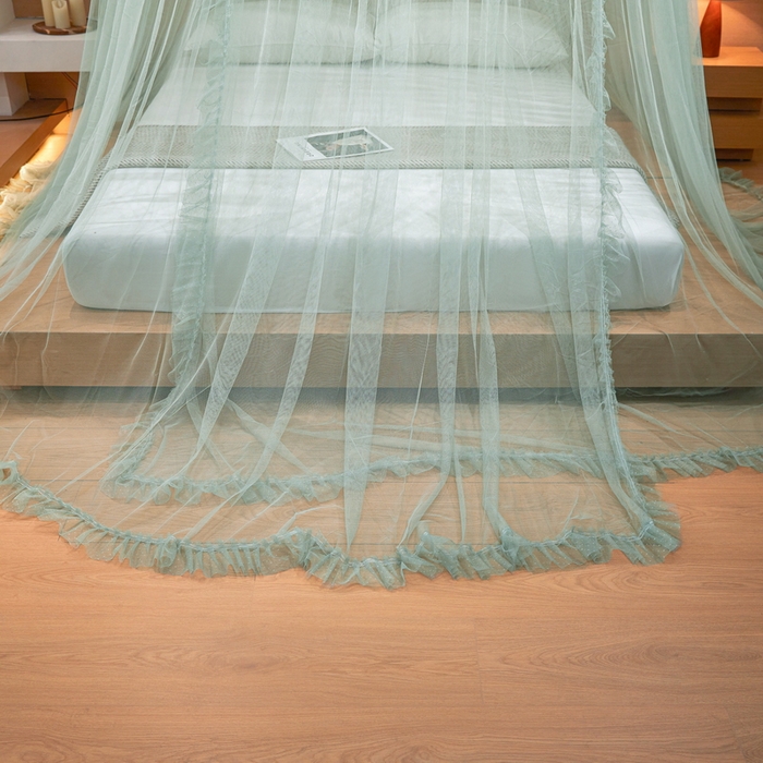 91家纺网 家纺一手货源 找家纺 夏彩 2025新款加高加密加柔吊顶蚊帐88621 88621-薄荷绿