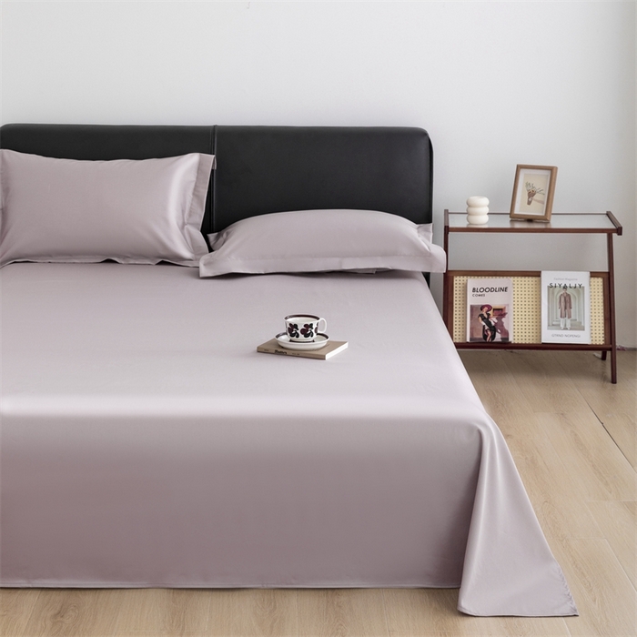 91家纺网 家纺一手货源 找家纺 宝时兰 2025新款100支新疆长绒棉单品床单全棉枕套纯棉三件套 星黛紫