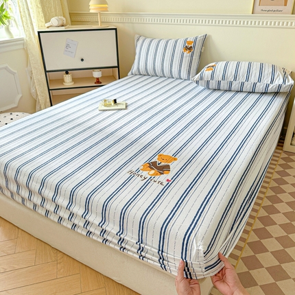 91家纺网 家纺一手货源 找家纺 （总）格里芬家纺 2025新款全棉烫画老粗布印花床笠