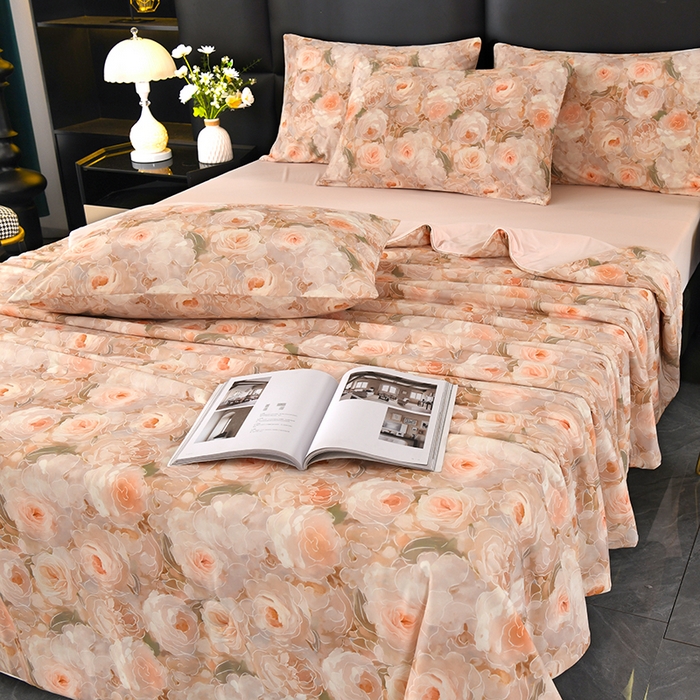 91家纺网 家纺一手货源 找家纺 欧夏家纺 2025新款凉感玻尿酸焕颜被夏被 繁花佳人