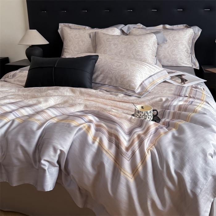 91家纺网 家纺一手货源 找家纺 朵希曼 2026年新款60s天丝棉数码印花四件套 云影