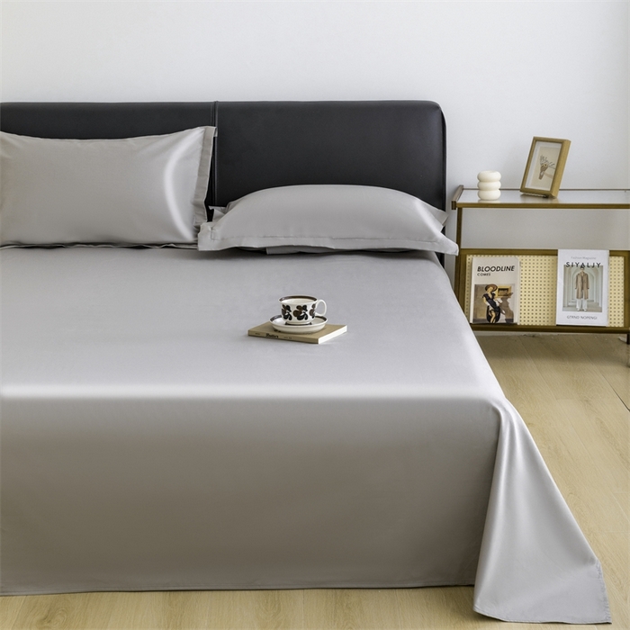 91家纺网 家纺一手货源 找家纺 宝时兰 2025新款100支新疆长绒棉单品床单全棉枕套纯棉三件套 牧云灰