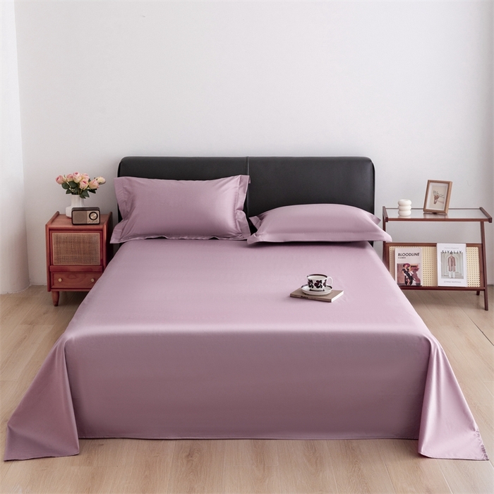 91家纺网 家纺一手货源 找家纺 宝时兰 2025新款100支新疆长绒棉单品床单全棉枕套纯棉三件套 樱洛粉