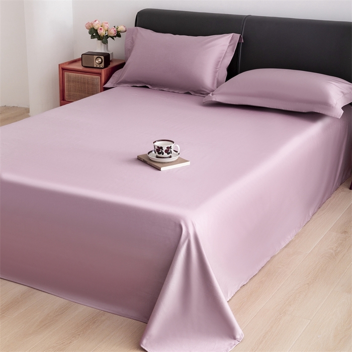 91家纺网 家纺一手货源 找家纺 宝时兰 2025新款100支新疆长绒棉单品床单全棉枕套纯棉三件套 樱洛粉