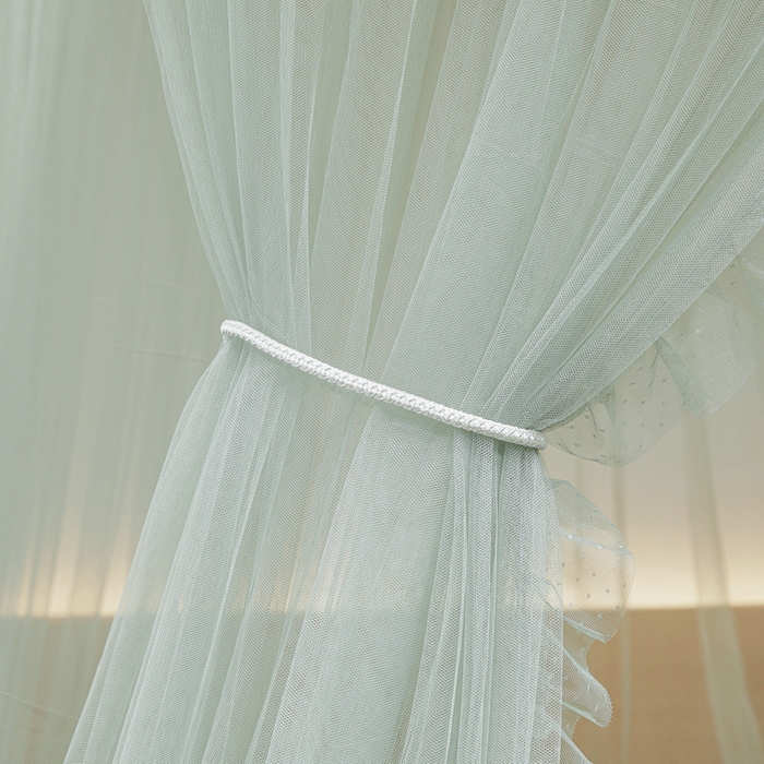 91家纺网 家纺一手货源 找家纺 夏彩 2025新款加高加密加柔吊顶蚊帐88621 88621-薄荷绿