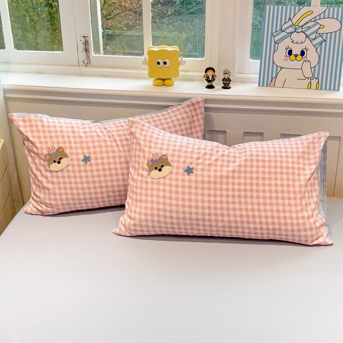 91家纺网 家纺一手货源 找家纺 （总）梦之岛 2025新款多巴胺云朵棉可爱毛巾绣四件套