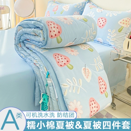 91家纺网 家纺一手货源 找家纺 （总）2025新直播爆款水洗棉糯小棉夏被夏被四件套四季被春秋被单人学生双人被子被芯 （免费提供买家秀）