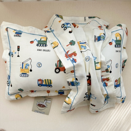 91家纺网 家纺一手货源 找家纺 （总）百寐 2025母婴级A类双层棉纱枕套婴幼儿30*50卡通宝宝枕套35*55/40*60/48*74子母信封枕套