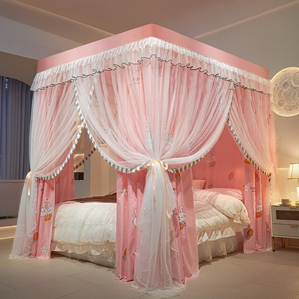 91家纺网 家纺一手货源 找家纺 （总）世婕 2025新款四季款三开门落地床幔蚊帐