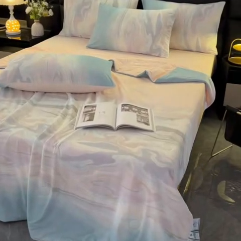 91家纺网 家纺一手货源 找家纺 欧夏家纺 2025新款凉感玻尿酸焕颜被夏被 巴塞罗那