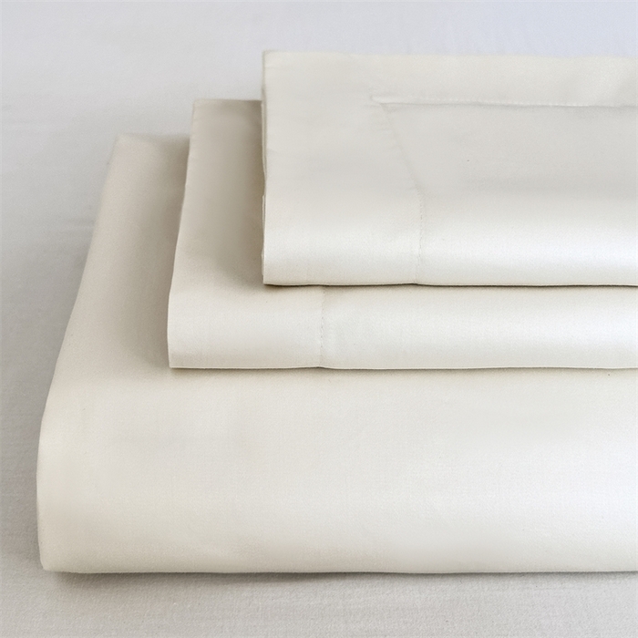 91家纺网 家纺一手货源 找家纺 宝时兰 2025新款100支新疆长绒棉单品床单全棉枕套纯棉三件套 奶昔白