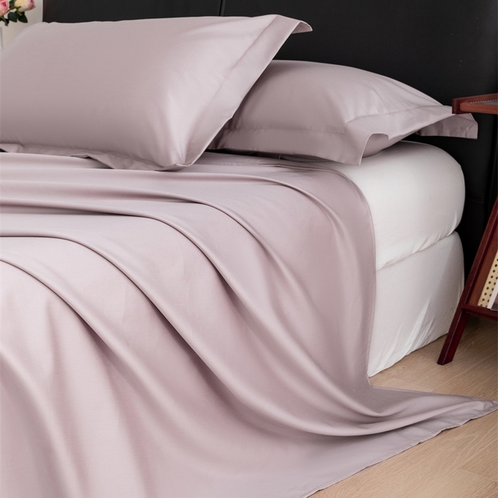 91家纺网 家纺一手货源 找家纺 宝时兰 2025新款100支新疆长绒棉单品床单全棉枕套纯棉三件套 星黛紫