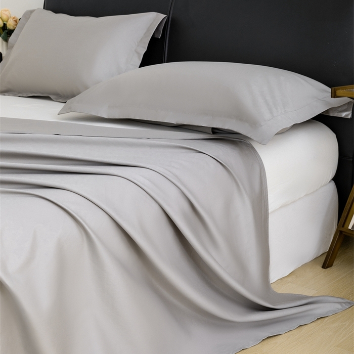 91家纺网 家纺一手货源 找家纺 宝时兰 2025新款100支新疆长绒棉单品床单全棉枕套纯棉三件套 牧云灰