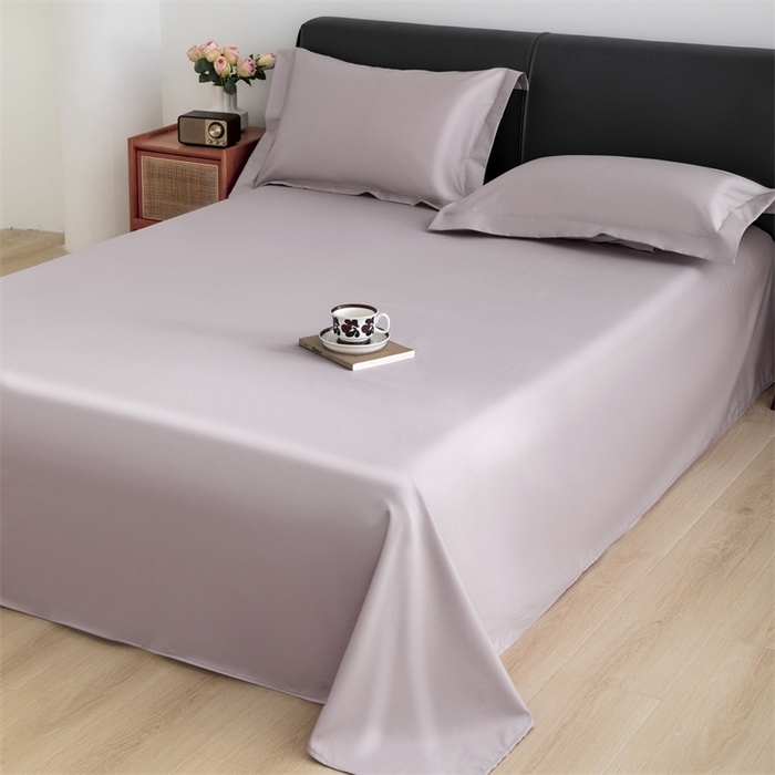 91家纺网 家纺一手货源 找家纺 宝时兰 2025新款100支新疆长绒棉单品床单全棉枕套纯棉三件套 星黛紫