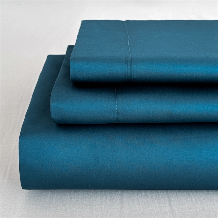 91家纺网 家纺一手货源 找家纺 宝时兰 2025新款100支新疆长绒棉单品床单全棉枕套纯棉三件套 梵星蓝