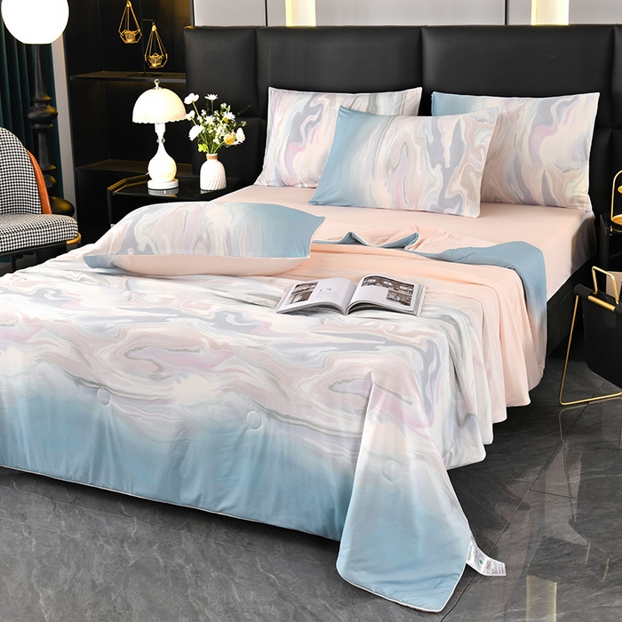 91家纺网 家纺一手货源 找家纺 欧夏家纺 2025新款凉感玻尿酸焕颜被夏被 巴塞罗那