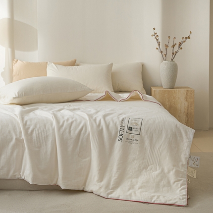 91家纺网 家纺一手货源 找家纺 莱登卡奴 25新款全棉A类水洗棉提花100%棉花被夏被 棉花被-时尚格白