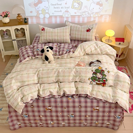 云锦家居 2025新款13370纯棉毛巾绣呆萌系列四件套 礼物猫咪