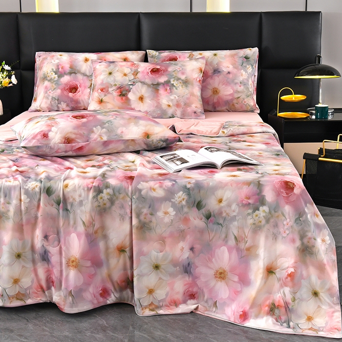 91家纺网 家纺一手货源 找家纺 欧夏家纺 2025新款凉感玻尿酸焕颜被夏被 花海迷情