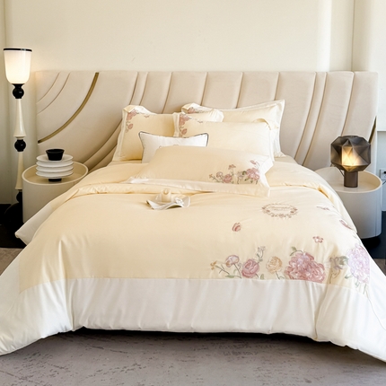 2025新款水洗棉伊莉莎系列四件套 伊莉莎-黄