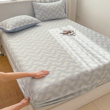 眠博士 2025新款AB版简约时尚A类全棉三层纱系列单床笠 三层纱单床笠-慕斯-蓝