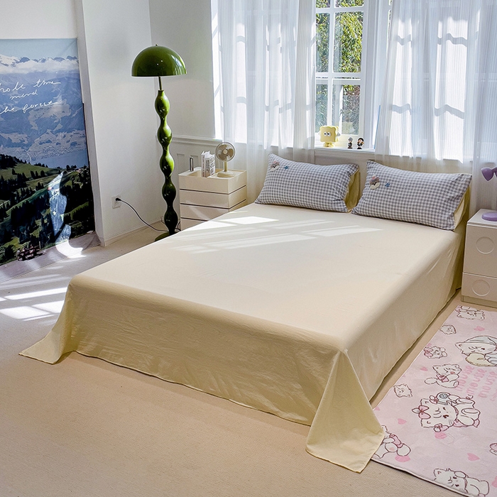 91家纺网 家纺一手货源 找家纺 梦之岛 2025新款多巴胺云朵棉可爱毛巾绣四件套 蛋糕kitty-蓝