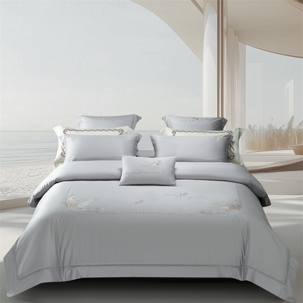 91家纺网 家纺一手货源 找家纺 （总）高大尚婚庆馆 2025春夏新款 长绒棉高端绣花四件套-洛伊薇