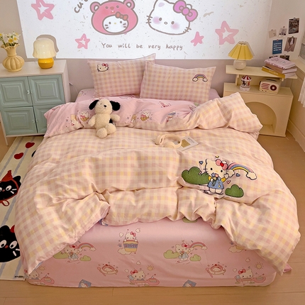 91家纺网 家纺一手货源 找家纺 （总）云锦家居 2025新款13370纯棉毛巾绣呆萌系列四件套