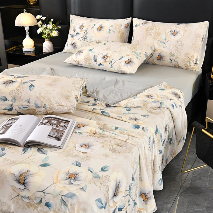 91家纺网 家纺一手货源 找家纺 欧夏家纺 2025新款凉感玻尿酸焕颜被夏被 一枝独秀