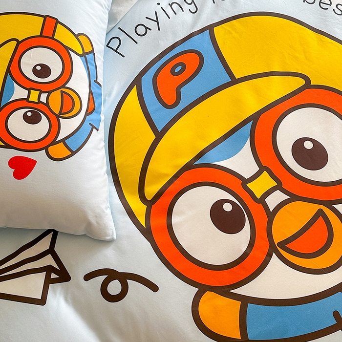 91家纺网 家纺一手货源 找家纺 （总）金爱家 2025新款波乐乐系列纯棉数码印花系列四件套