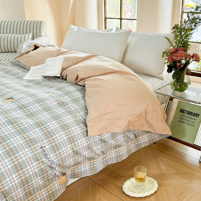 91家纺网 家纺一手货源 找家纺 （总）7V 2025全棉被套133*76纯棉轻奢宽边单被套喷气长绒棉面料