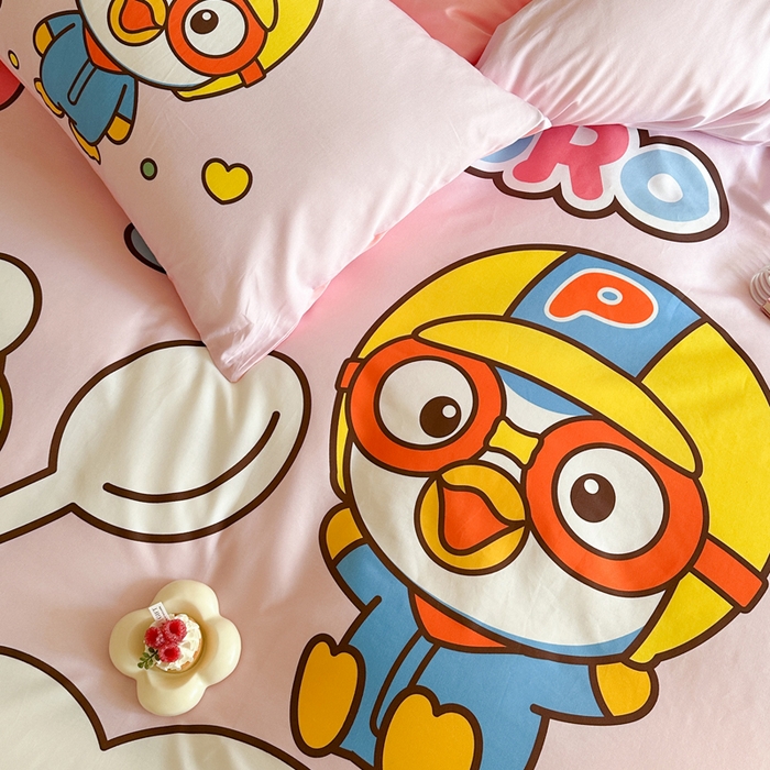 91家纺网 家纺一手货源 找家纺 金爱家 2025新款波乐乐系列纯棉数码印花系列四件套 波乐乐-水果派对