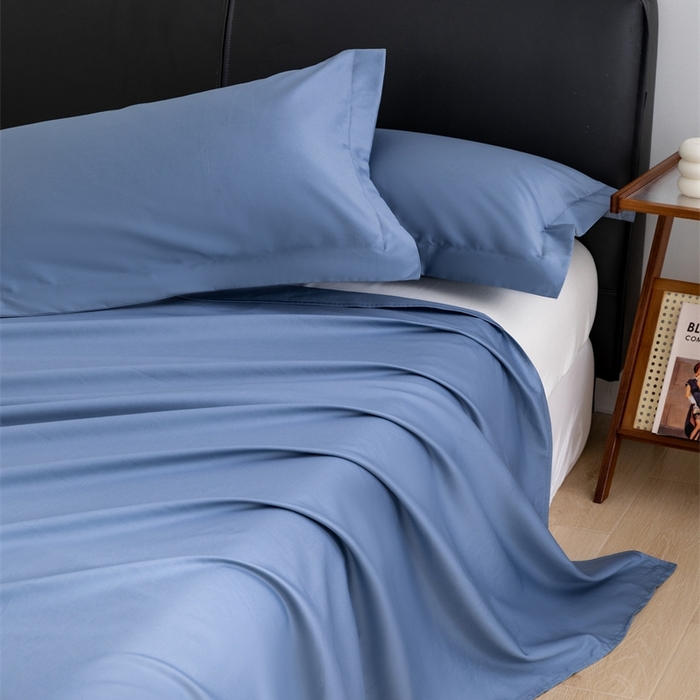 91家纺网 家纺一手货源 找家纺 宝时兰 2025新款100支新疆长绒棉单品床单全棉枕套纯棉三件套 景泰蓝