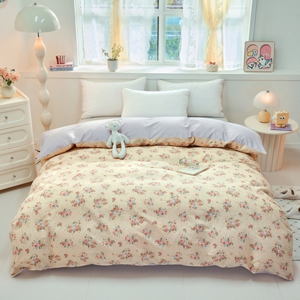 91家纺网 家纺一手货源 找家纺 （总）珂博家纺 2025新款12868全棉纯棉小清新印花系列单品被套