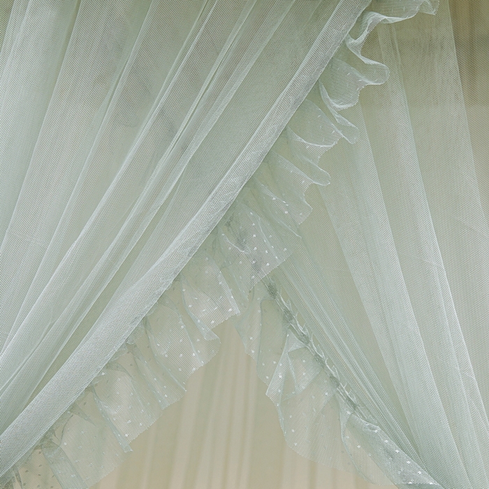 91家纺网 家纺一手货源 找家纺 夏彩 2025新款加高加密加柔吊顶蚊帐88621 88621-薄荷绿