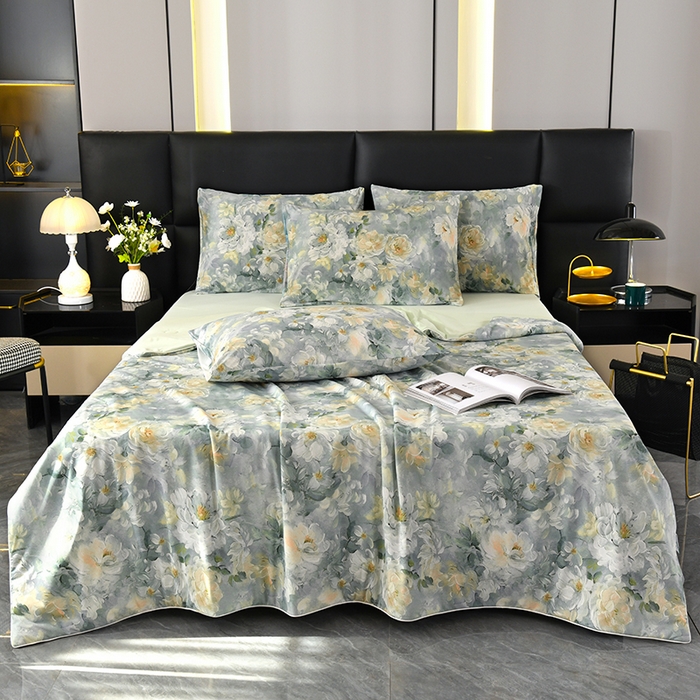 91家纺网 家纺一手货源 找家纺 欧夏家纺 2025新款凉感玻尿酸焕颜被夏被 夏日清新