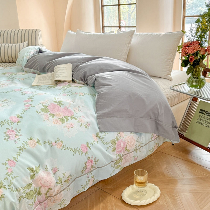 91家纺网 家纺一手货源 找家纺 7V 2025全棉被套133*76纯棉轻奢宽边单被套喷气长绒棉面料 曼妙